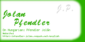 jolan pfendler business card